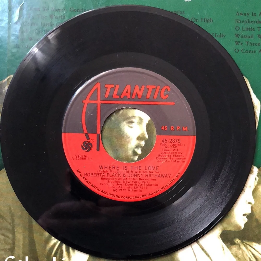 Roberta Flack Where Is The Love/Mood Vinyl 45 Record '72 - Picture 2 of 4